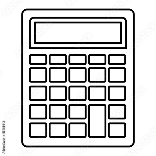 calculator device icon over white background. vector illustration