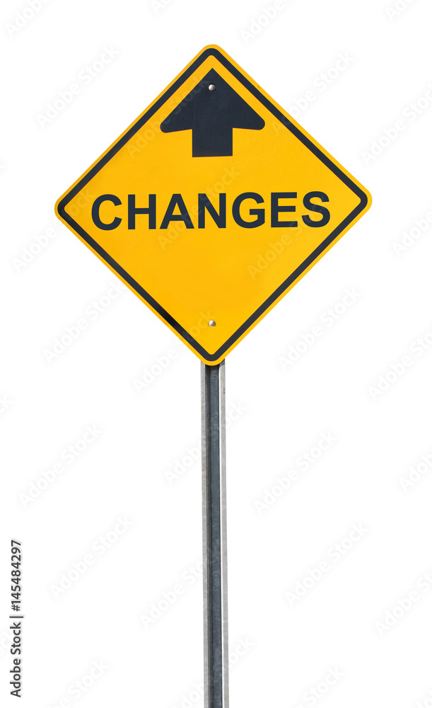 change ahead sign isolated on white background change ahead sign isolated on white background