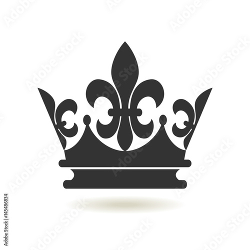 Crown Icon in trendy flat style. Monarchy authority and royal symbols. Monochrome vintage antique icons. Crown symbol for your web site design, logo, app, UI. Vector illustration, EPS10