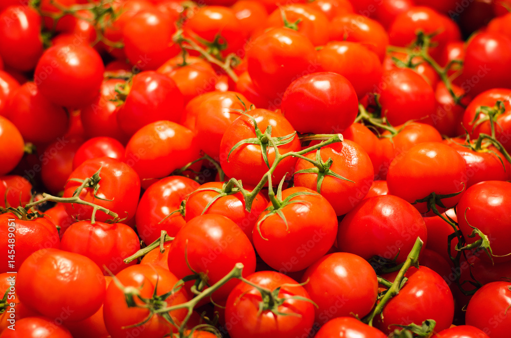 Fresh tomatos in supermarket