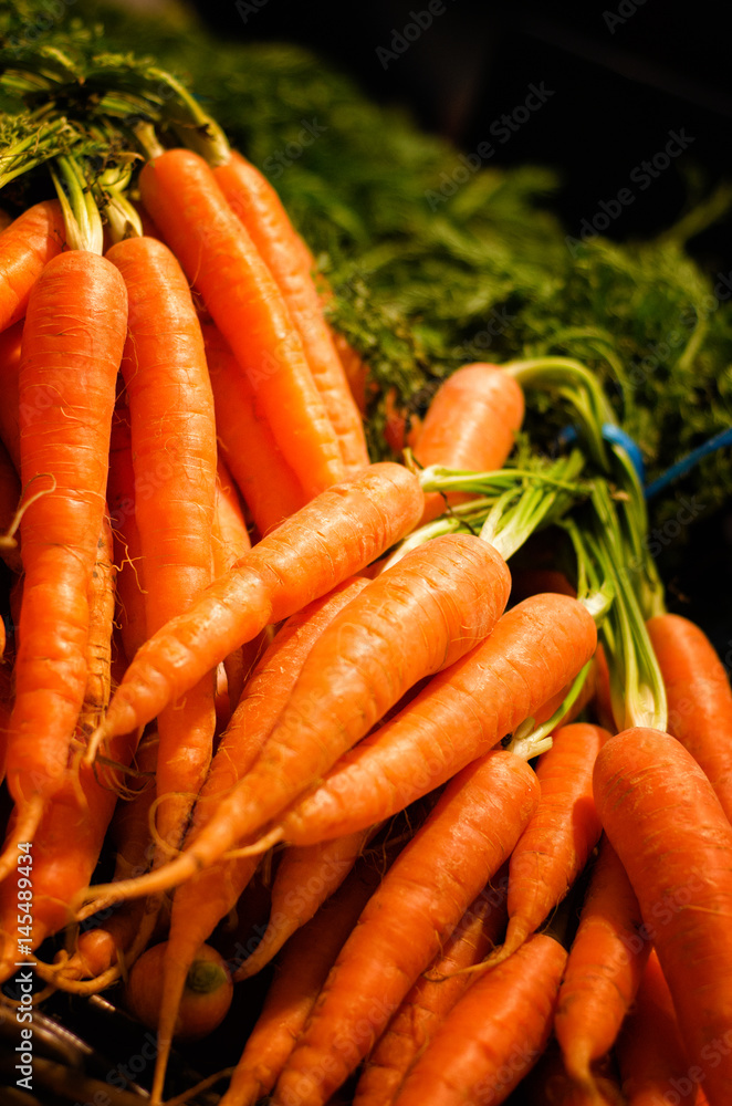 Fresh organic carrot in supermarket Fresh organic carrot in supermarket