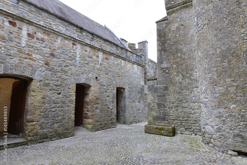 Cahir castle in Ireland on spring day in April.