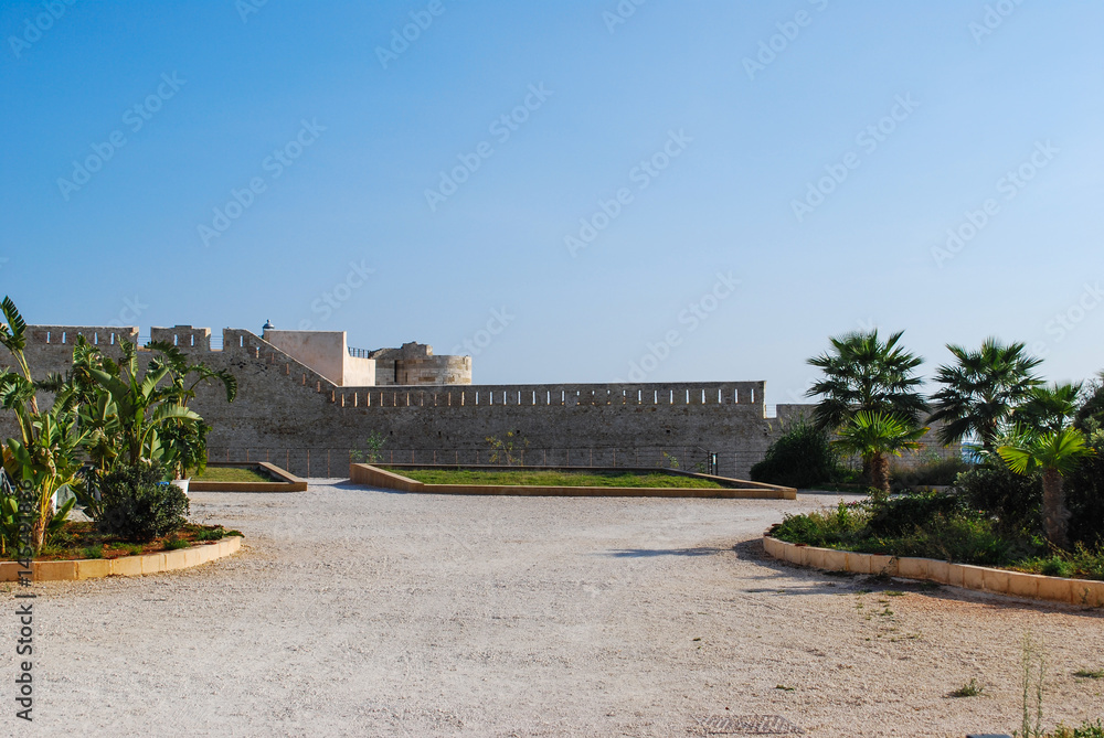 The medieval Maniace castle on the Ortigia island in Syracuse. Sicily