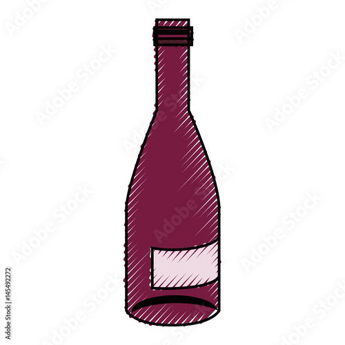 Wine bottle drink icon vector illustration graphic design
