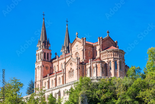 Basilica of Santa Maria la Real of Covadonga is a Catholic church located in Covadonga, Cangas de Onís, Asturias, Spain. The church was designated as basilica in 1901