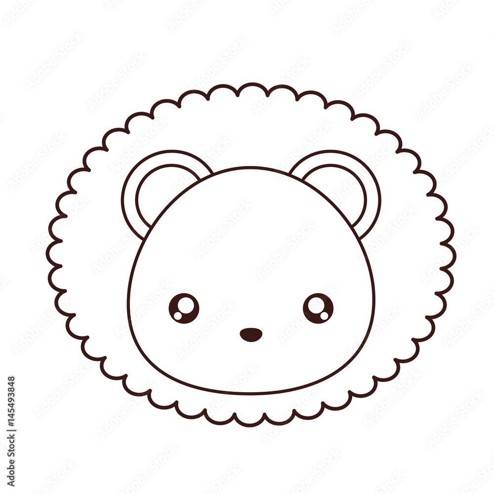 kawaii lion animal icon over white background. vector illustration kawaii lion animal icon over white background. vector illustration