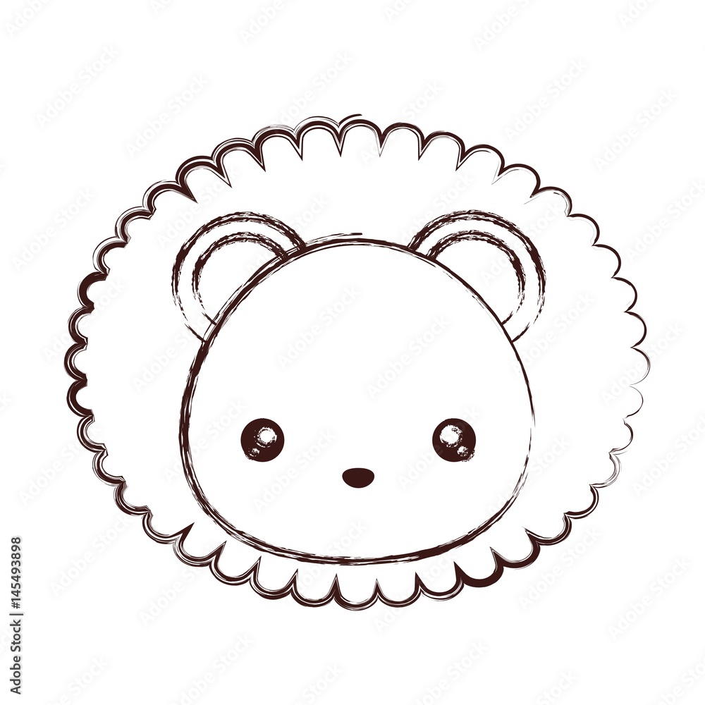 kawaii lion animal icon over white background. vector illustration kawaii lion animal icon over white background. vector illustration