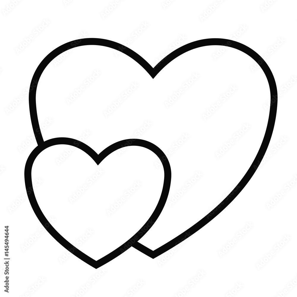 hearts icon over white background. vector illustration hearts icon over white background. vector illustration
