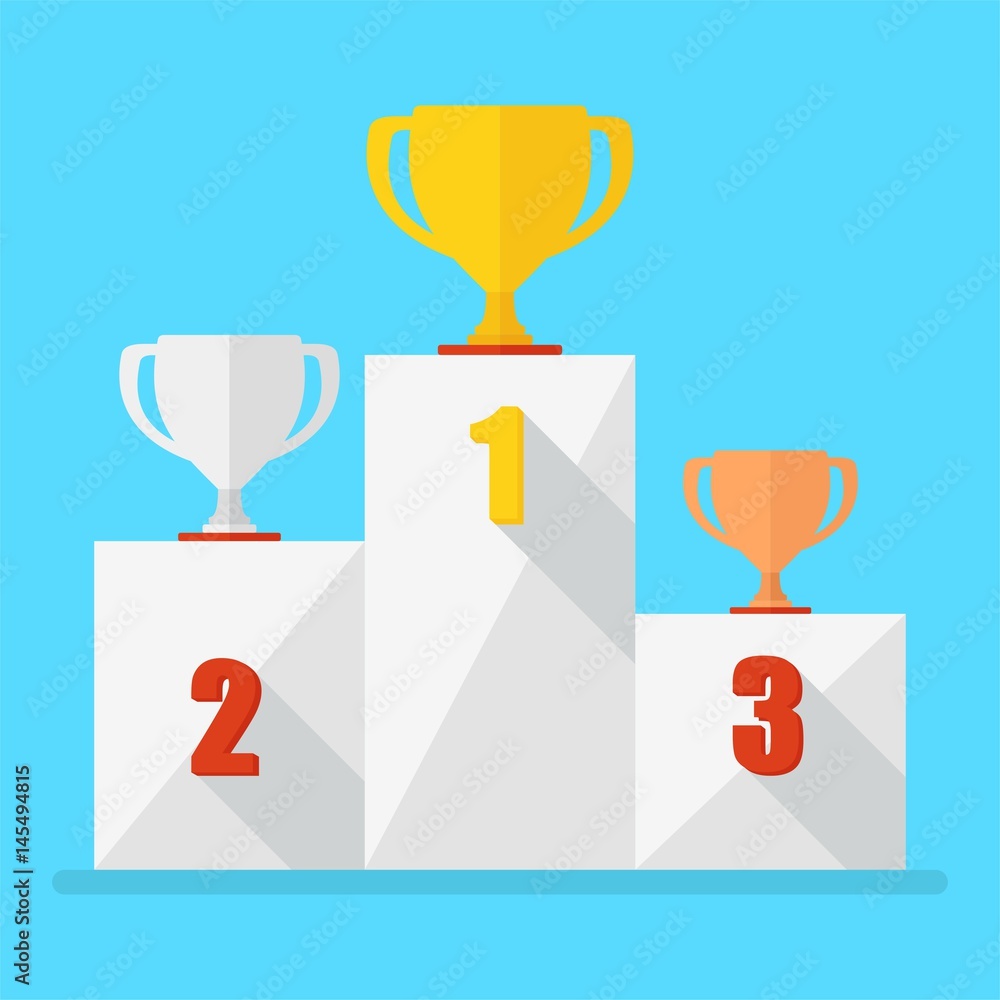 winner podium on blue winner podium on blue