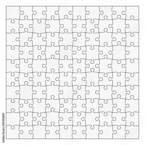 Puzzle template 10x10 pieces. Easy to remove separate pieces