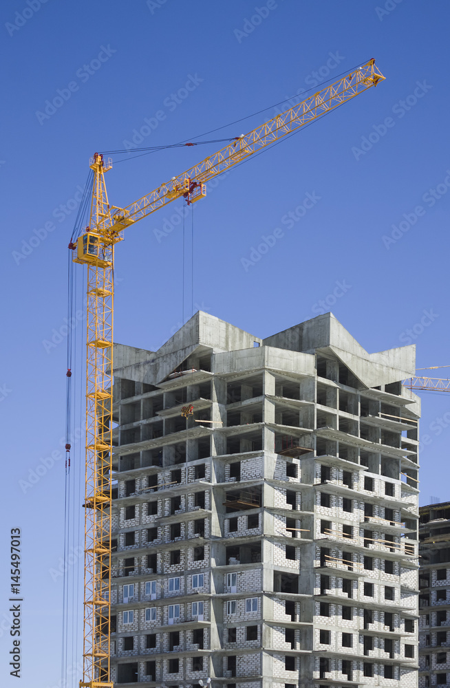 Tower crane and reinforced building