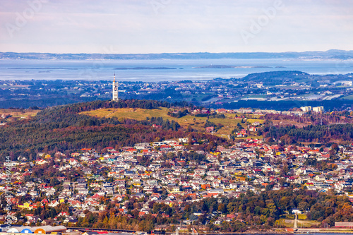 View from the top Dalsnuten in Stavanger, Norway.