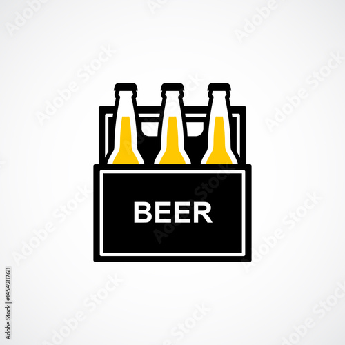 Beer box 6 pack flat icon