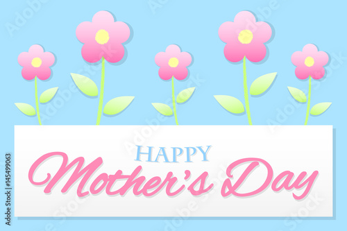 Happy Mother's Day card with flowers. Vector.