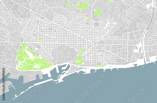 map of the city of Barcelona, Spain