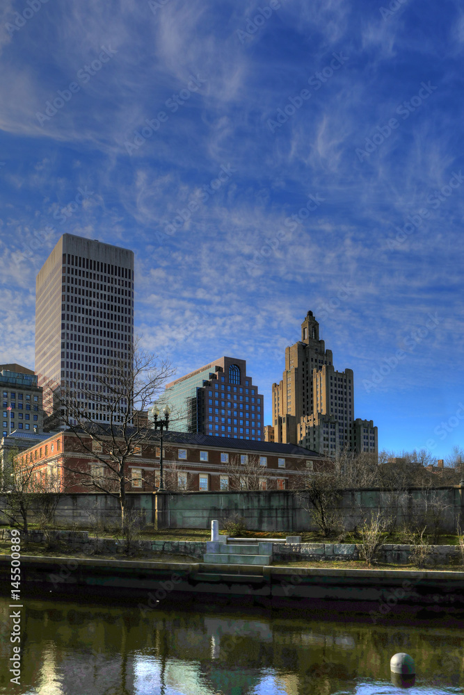 Vertical of downtown Providence in Rhode Island