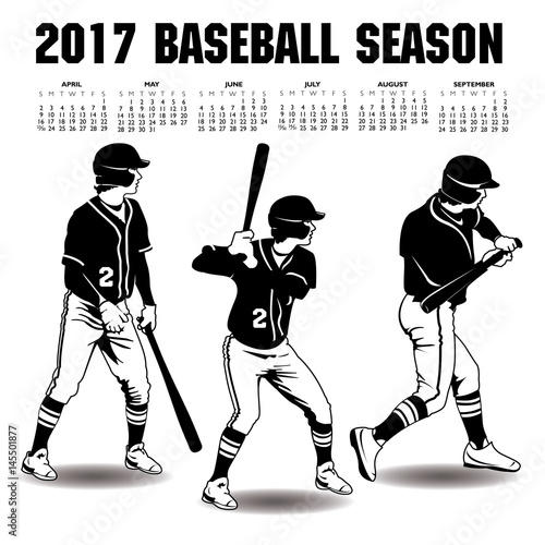 2017 baseball season artwork with three batters    