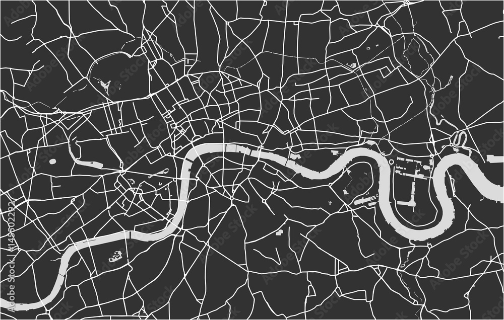 map of the city of London, Great Britain Stock Vector | Adobe Stock