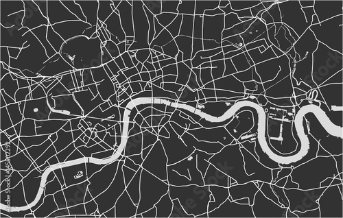 map of the city of London, Great Britain