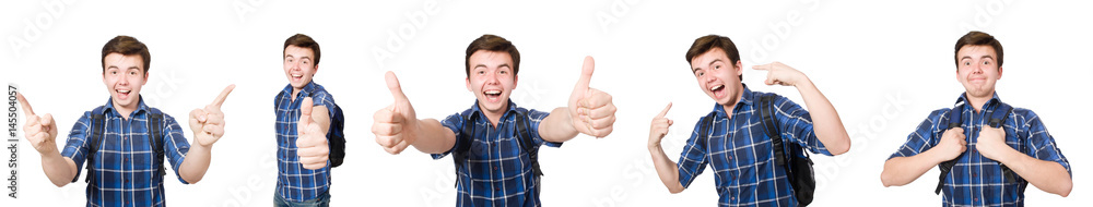 Young student isolated on the white background Young student isolated on the white background