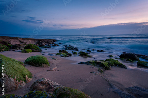 Paisaje del atardecer en la playa