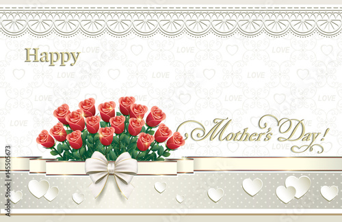 Mother's Day card and flowers