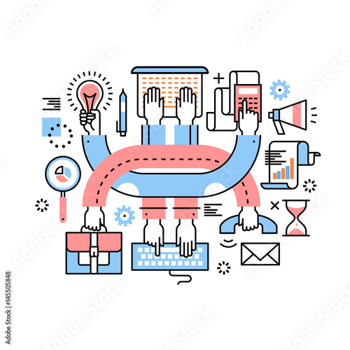 Entrepreneurs teamwork and multitasking hard work