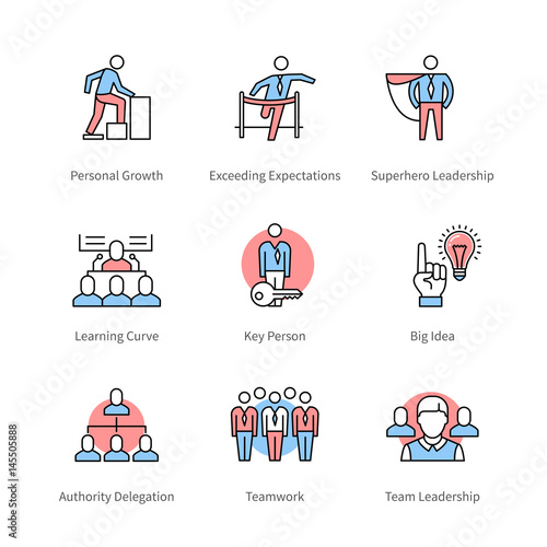 Management, team work, business concept symbols