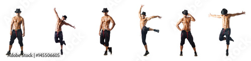 Collage of dancers isolated on white background