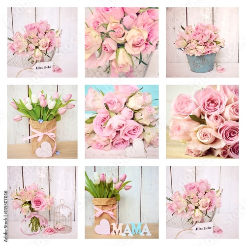 Muttertag - Collage - rosa ...