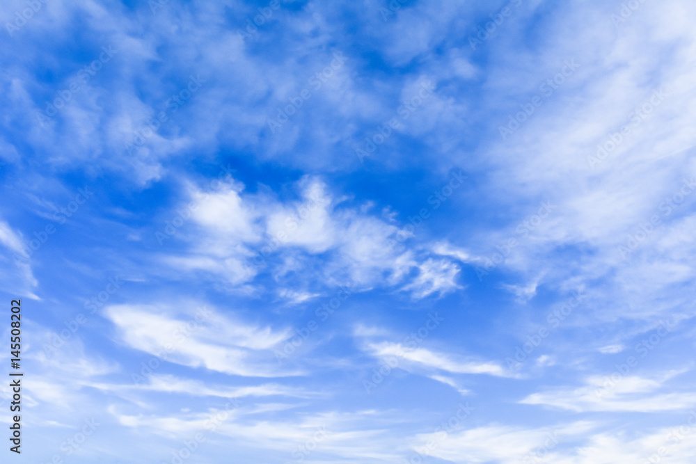 Blue sky with white clouds.