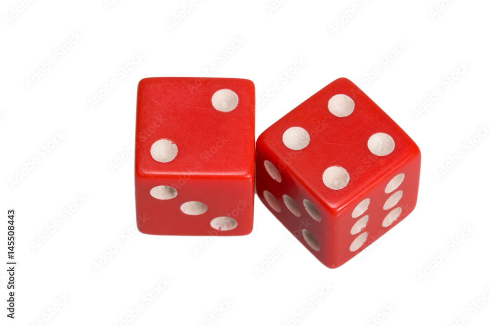 Two dice showing two and four Two dice showing two and four