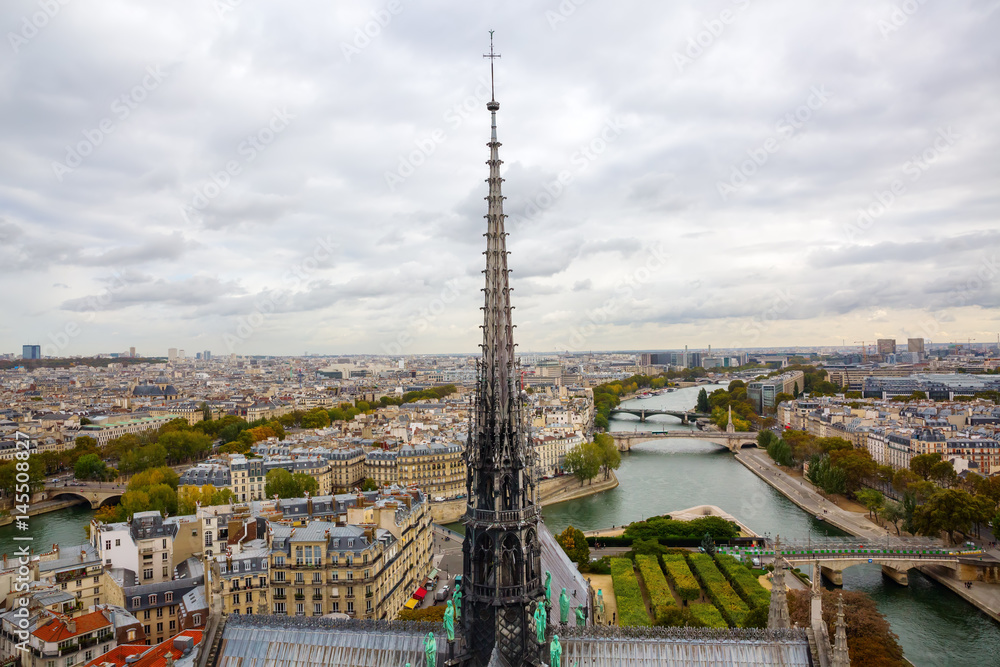 Obraz premium aerial view from Notre Dame de Paris