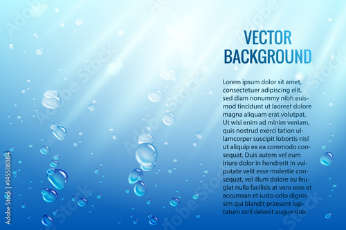 Transparent air bubbles under the water. Vector illustration