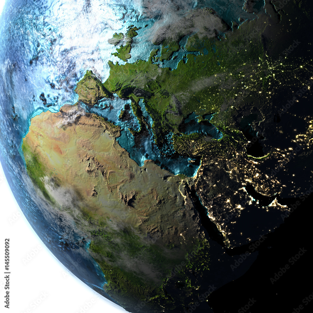 Fototapeta premium EMEA region on planet Earth