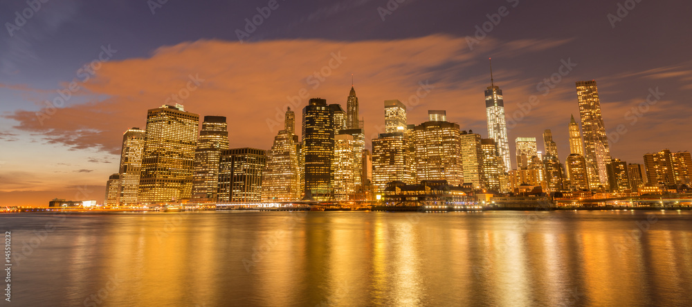 Fototapeta premium Widok na dolny Manhattan z Brooklynu