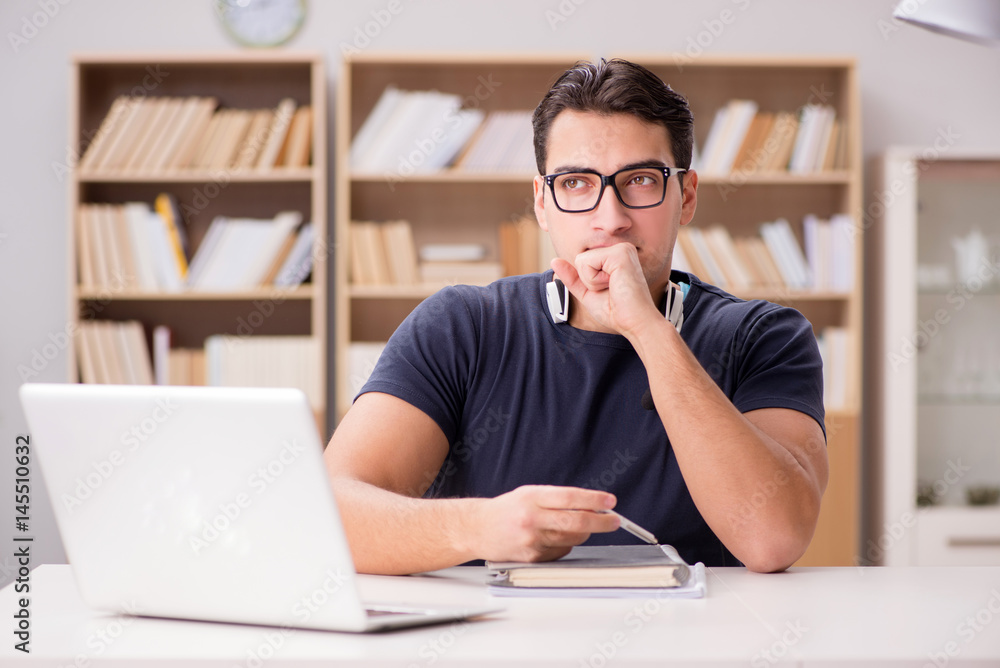 Young freelance worked working on computer Young freelance worked working on computer