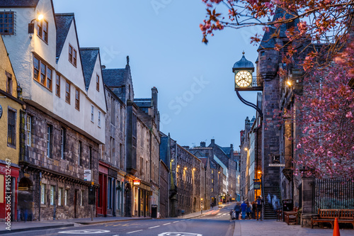 Royal mile and old center of Edinburgh in spring photo