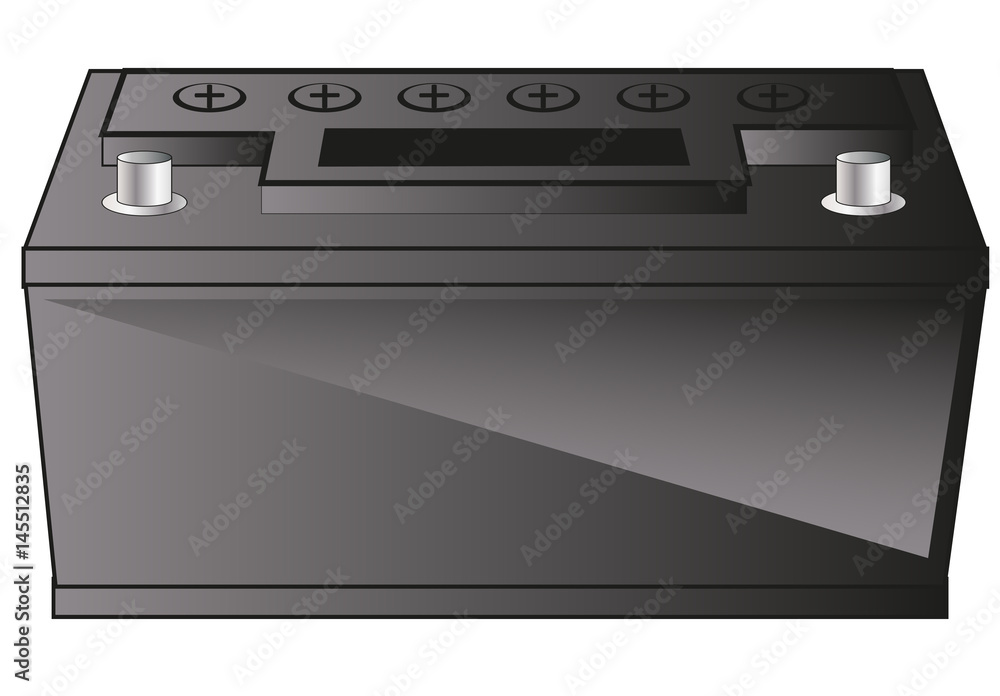 Fototapeta premium Battery car black