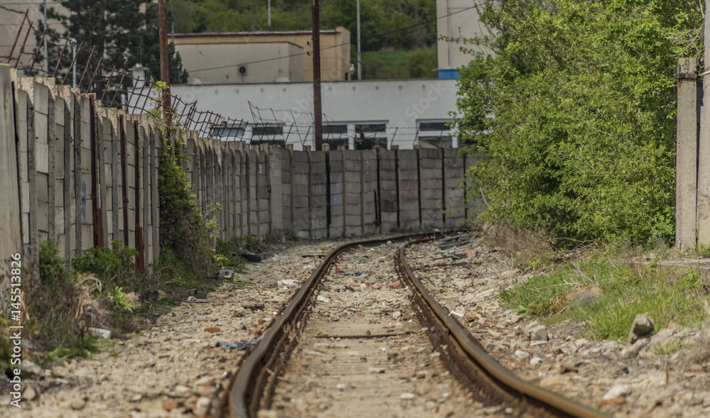 Siding track in factory part of Usti nad Labem city