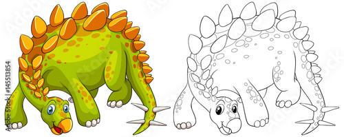 Doodle animal outline of dinosaur