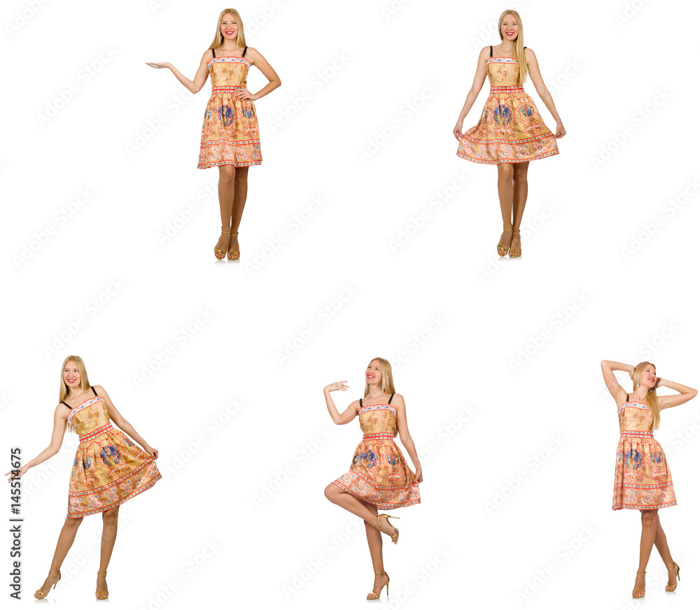 Woman in fashion looks isolated on white Woman in fashion looks isolated on white