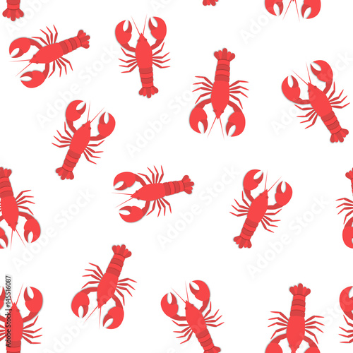 red lobster flat seamless pattern