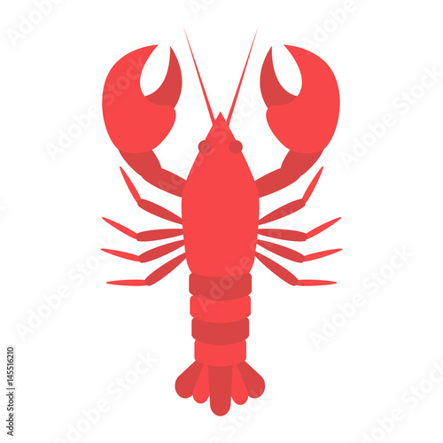 red lobster in flat style isolated