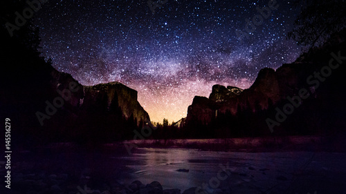 Milky Way at  Yosemite Valley View photo