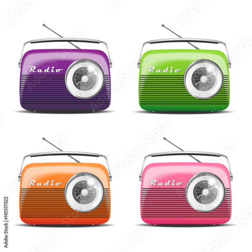 Set Vintage Radio. Vector illustration