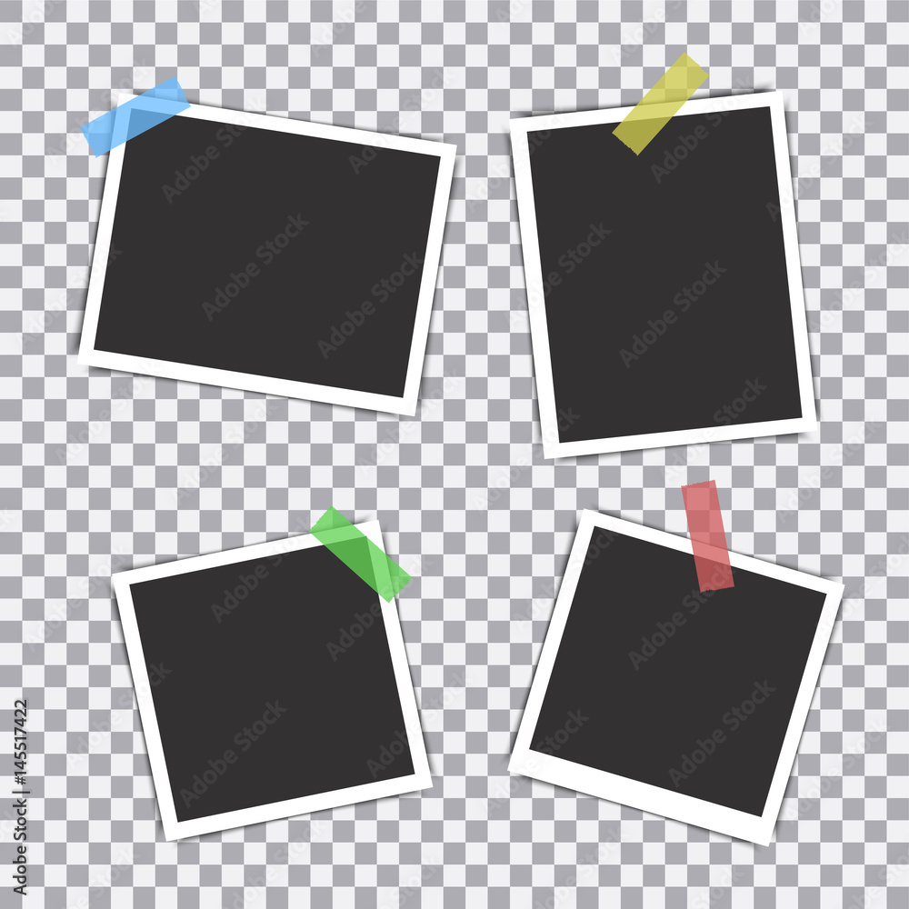 Set of retro photo frame on a transparent background Set of retro photo frame on a transparent background