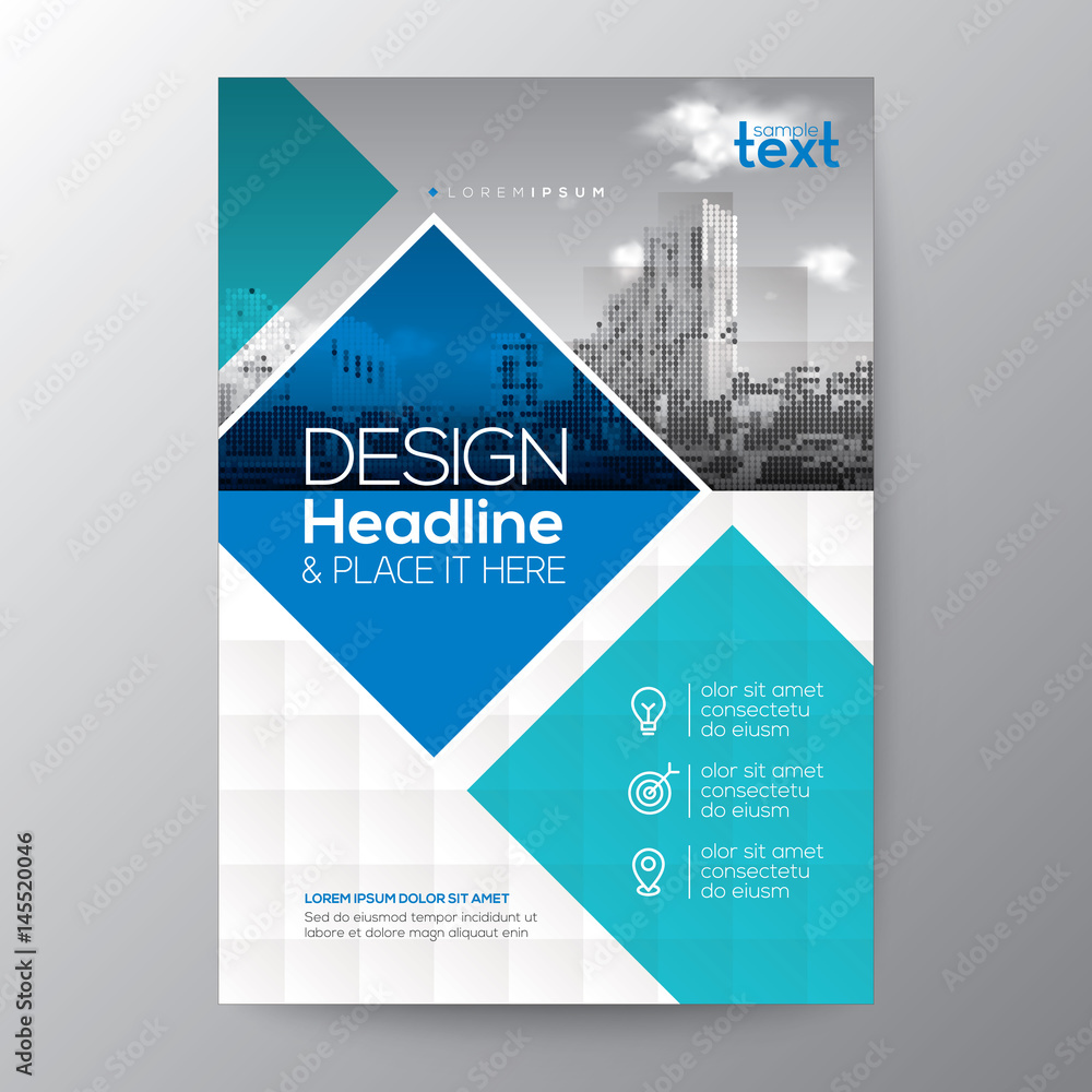 Blue and teal diamond shape graphic background for Brochure annual report cover Flyer Poster design Layout template Blue and teal diamond shape graphic background for Brochure annual report cover Flyer Poster design Layout template