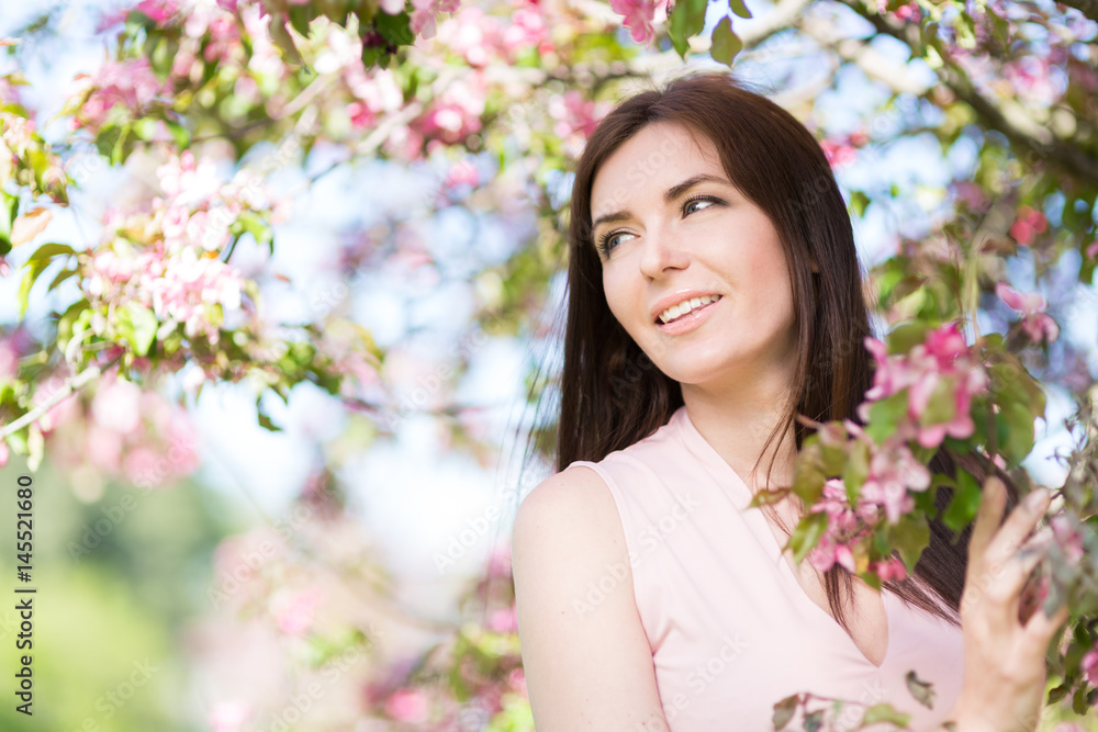 Young woman in the spring Young woman in the spring