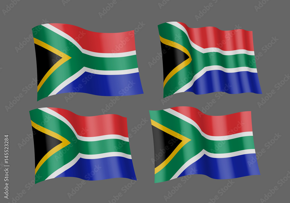 South Africa vector flags set. South Africa vector flags set.